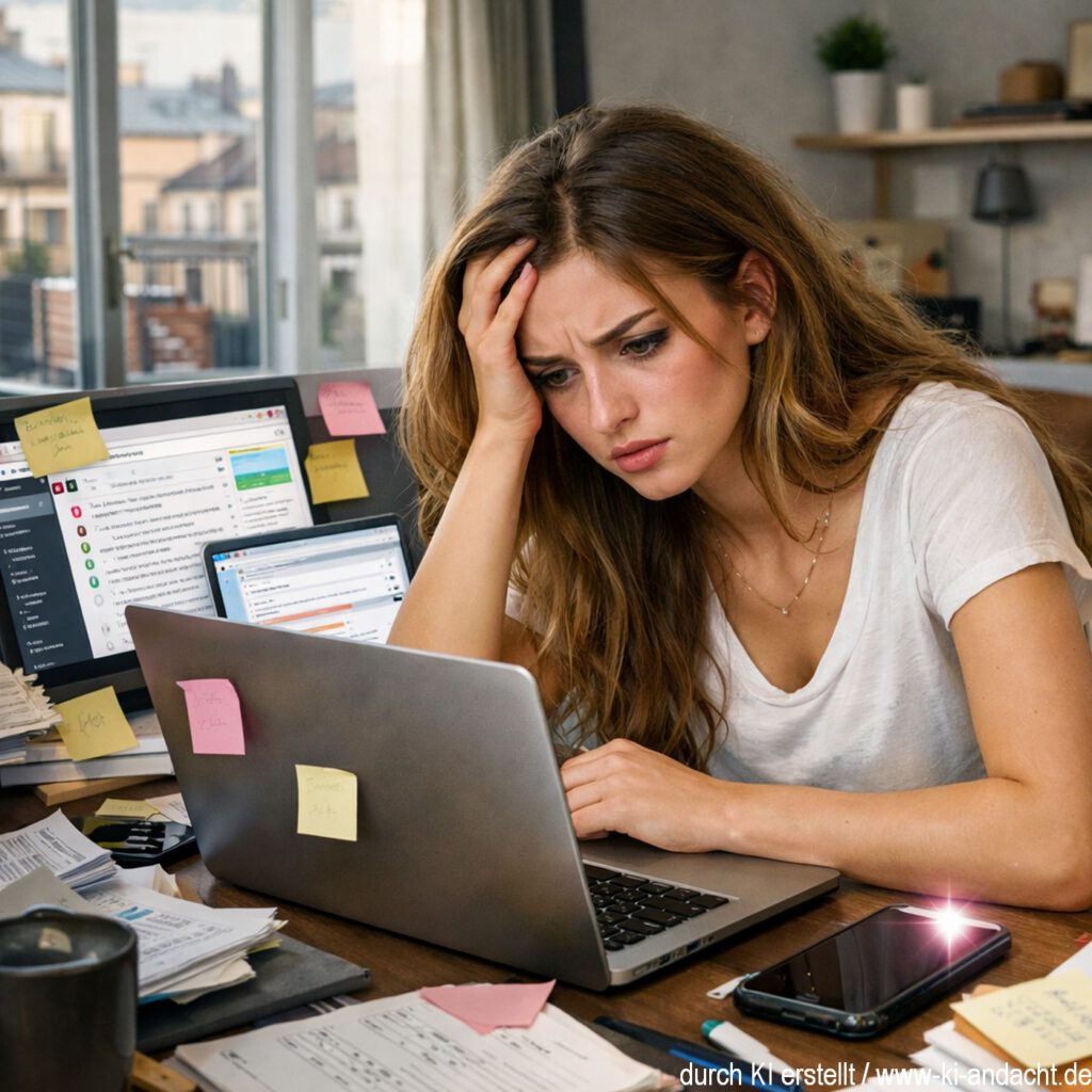 Überfordert am Schreibtisch